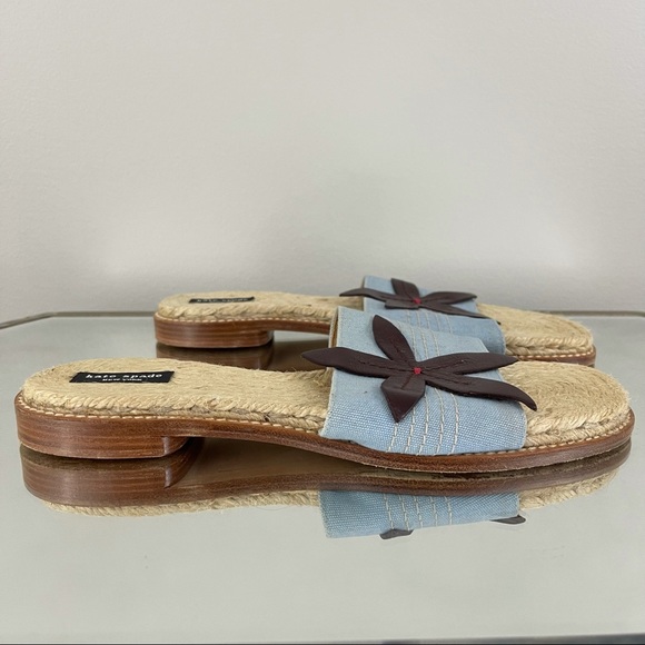 KATE SPADE Brown Flower Accent Espadrille Sandal Slides - Picture 2 of 10